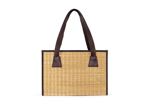 Natural Tote with fabric handles